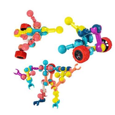 Imagem de 24 peças de brinquedos de emenda de esqueleto em constante mudança diy