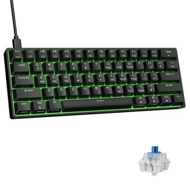 Imagem de Teclado mecânico para jogos DIERYA DK61SE 60% com interruptor azul