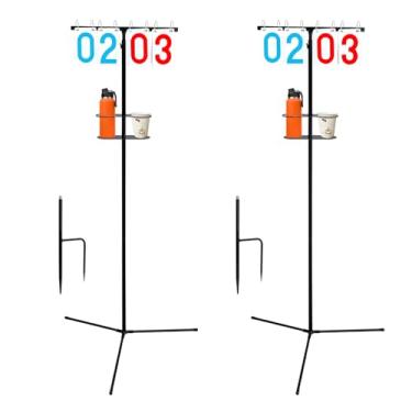 Imagem de SCOTTCHEN Pontuador Cornhole com suporte de bebida, placar Cornhole, marcador de pontuação ao ar livre para jogos de quintal, com suporte inferior substituível - pacote com 2