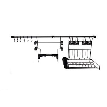 Imagem de Kit Cozinha Suspensa Nº3 Organizador, Metaltru, Preto com Preto