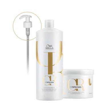 Imagem de Kit Wella Professionals Oil Reflections Shampoo Máscara Válvula Pump (