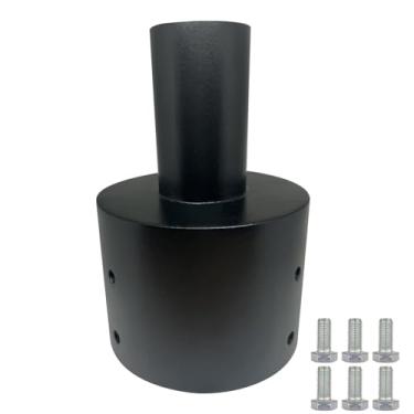Imagem de BeoYjVon Espigão adaptador de poste de luz - encaixe deslizante resistente para poste redondo de 12,7 cm e suporte de montagem externo de metal para, luminárias de caixa de sapatos, iluminação