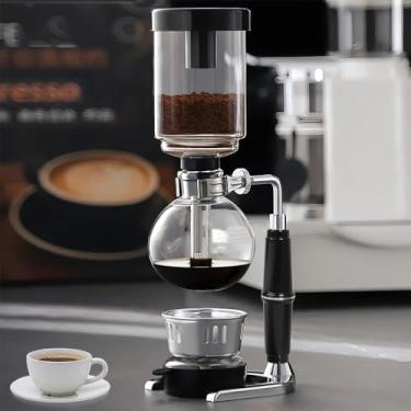 Imagem de Kit Barista Café, Cafeteira a VáCuo com Pote de SifãO com ResistêNcia de Alta Temperatura, Cafeteira Sifão Belga, MáQuina de Café de Gotejamento,Cafeteira com Sifão para Três Boses