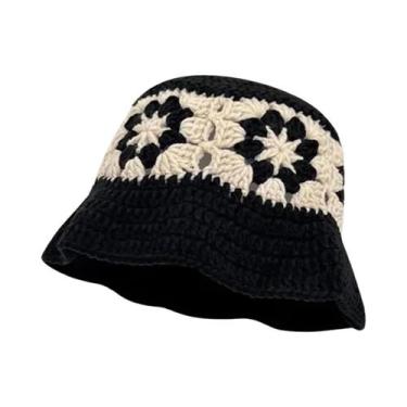 Imagem de Chapéu Balde de Crochê Multicolorido Feminino - Estilo Y2K com Flores 