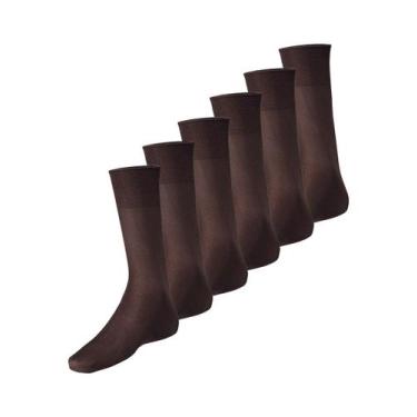 Imagem de Kit com 6 Pares de Meias Social Meianyl 6002-001 - LUPO, Marrom