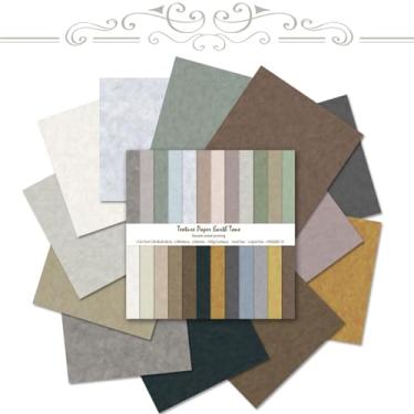 Imagem de Papel de scrapbook de 30,5 x 30,5 cm, 24 folhas, boêmio, tons de terra, folhas decorativas de cartolina dupla face para álbuns, artesanato, álbuns de bricolage, diários de lixo