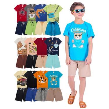 Imagem de Kit Infantil 4 Peças De Roupas bebê Menino Infantil 2 Conjuntos de ver