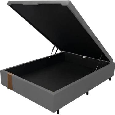 Imagem de Base Box Baú Kwid Casal em Linho 36x138x188 Dream House Cor Cinza