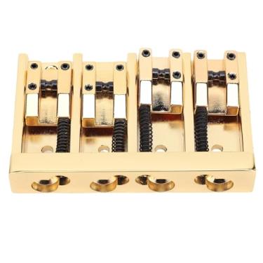 Imagem de RiToEasysports 4 String Bass Bridge - Selas Totalmente Ajustáveis, Design Elegante, Fácil Instalação, Construção Durável, Compatibilidade Versátil para Baixo Jazz Elétrico Com Liga de Zinco, Ferro