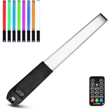 Imagem de Varinha de luz portátil para fotografia de LED, luz de vídeo LED portátil luxceo 1000 lúmens CRI 95+ USB recarregável com controle remoto, bolsa de transporte, temperatura de cor ajustável