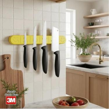Imagem de Barra Magnética Para Facas Utensílios Decorada Fixação 3M Diversas Cor