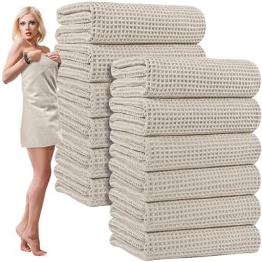 Imagem de SmoothNovelty Pacote de toalhas de banho de microfibra a granel 67 x 152 cm toalha de banho tamanho grande altamente absorvente extra grande secagem macia para chuveiro, verão, praia, salão de beleza