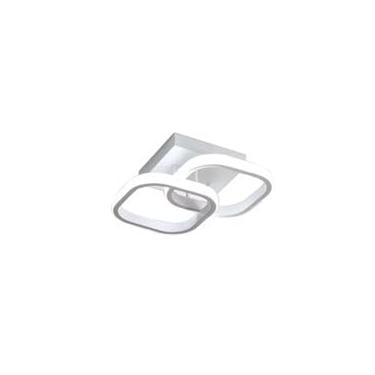 Imagem de Luminária de Teto LED Moderna, Alumínio, Branco, Design Duplo Quadrado, 3 Cores de Luz, 24x24x11cm, Bivolt,32W, para Sala, Quarto, Cozinha