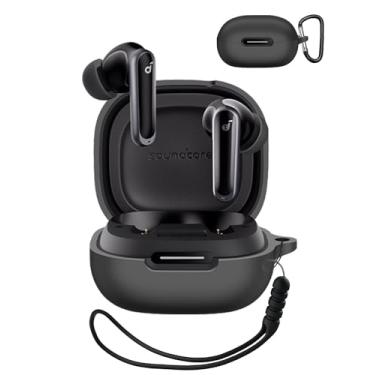 Imagem de Generic Capa para Anker Soundcore P40i, acessórios protetores de silicone com chaveiro para mulheres e homens para capa de carregamento Anker Soundcore P40i, LED frontal visível, 【Preto】