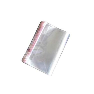 Imagem de 100 peças 8 x 18 polegadas/20 x 45 cm transparente autoadesivo plástico PE páginas celofane saco de embalagem OPP para armazenamento de camisetas loja de roupas grande produto eletrônico amostra