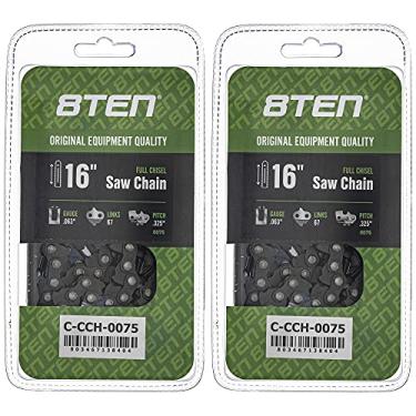 Imagem de 8TEN Corrente de motosserra de cinzel completo 40 cm .063 .325 67DL para Stihl 024 028 MS 261 290 361 390 3639 005 0067 (pacote com 2)