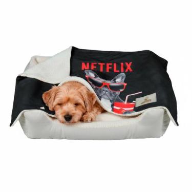 Imagem de Cobertor Manta Pet Preto Netflix Dupla Face Sherpa e Soft - Novadecora