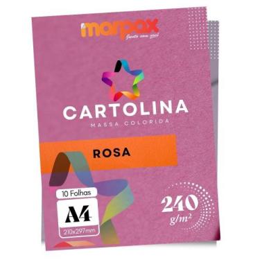 Imagem de Cartolina 240g A4 210x297mm Rosa Marpax 10fls