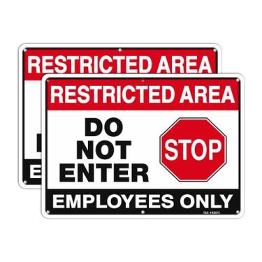 Imagem de Sinal de área restrita T&R: não insira alumínio de 14 x 10 polegadas, 