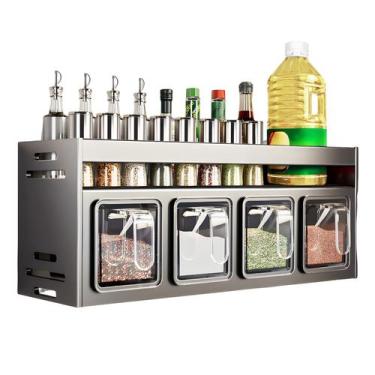 Imagem de Prateleira de especiarias de cozinha GrkjgyTech de alumínio de camada 