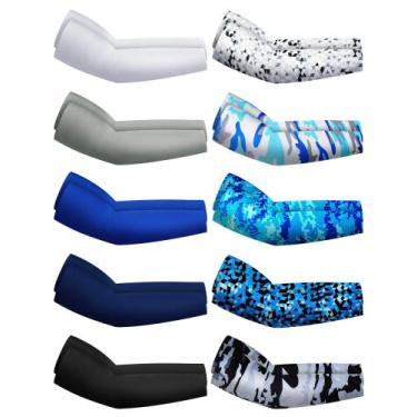 Imagem de Mangas de braço Hicarer Sun Protection Cooling Sports 10 pares