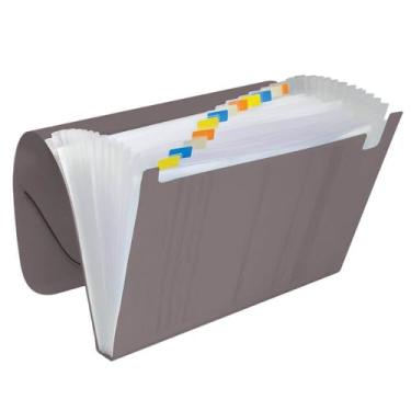 Imagem de Pasta Sanfonada,Pasta Sanfonada A4, 12 DivisóRias, Adequado para EscritóRios de Escolas(Fume)