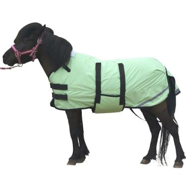 Imagem de LEAFOREST 300 Denier Tapete de pônei impermeável Tapete de potro Tapete de afastamento Miniatura Burro Cobertor de Inverno (Enchimento de 150 g) Verde Grama 76-91 cm