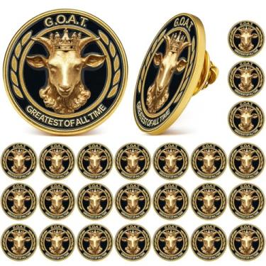 Imagem de Tondiamo 24 broches de lapela de troféu de campeonato de cabra O melhor de todos os tempos MVP Award Pins a granel para softball, beisebol, futebol, time de futebol, esportes presentes