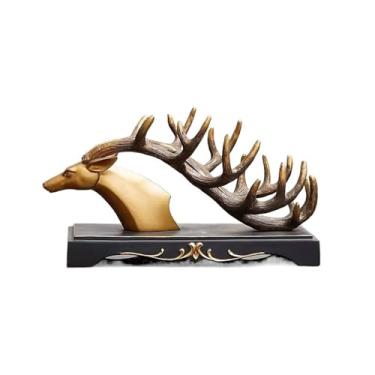 Imagem de Suporte de vinho para armazenamento de vinho, artesanato, sala de estar, mesa de jantar, divisória, entrada, cervo, ornamento, decorações para casa, prateleiras de vinho, bancada