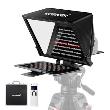 Imagem de Teleprompter Dobrável Neewer X14 Pro Portátil Preto, Compatível com Tablets Até 14 pol. Controle Remoto, Vidro de Alta Performance, Montagem em Tripé, Ideal para Gravações Profissionais e Transmissões