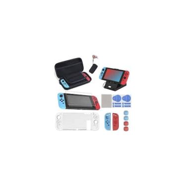 Imagem de Kit de acessórios Nintendo Switch 16 em 1 com capa e proteção de tela 