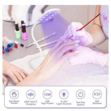 Imagem de Lâmpada de unhas de secagem rápida para gel macio com luz LED 12W - Li