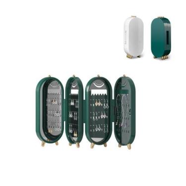 Imagem de Porta joias luxo dobravel com espelho organizador acrilico - Multicois