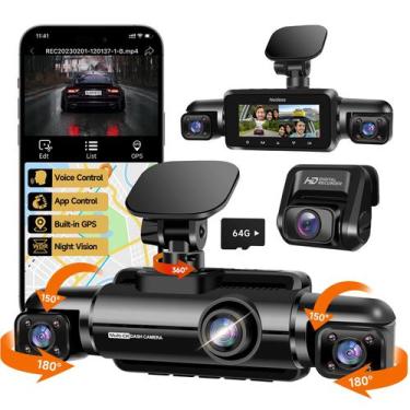 Imagem de Câmera de carro Dash Cam Neideso 360 frontal e traseira FHD 2K+1080P