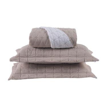 Imagem de Cobre Leito 3 Peças King Percal 200 Fios Cristal 100% Poliéster - Avelã