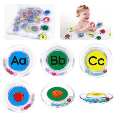 Imagem de Brinquedo de banho Benesesqui 26 peças de alfabeto flutuante com bolsa