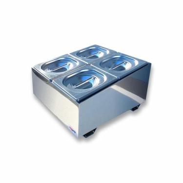Imagem de Condimentadora Central Refrigerada 4 Cubas 1/6 ZPCNR04 Inox - Zepper
