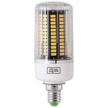 Imagem de Lâmpadas LED YSJX 15W, pacote com 2 unidades, bases E14, bivolt AC85-265V, 5736 SMD, luz quente, ideais para lustres de cristal