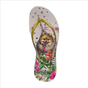 Imagem de Chinelo Rafitthy Glitter Lulu Flowers Feminino - Rose
