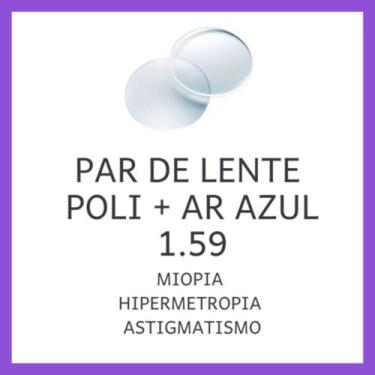 Imagem de Lentes Visão Simples Acabada 1.59 Poli Filtro Azul com Antirreflexo Re