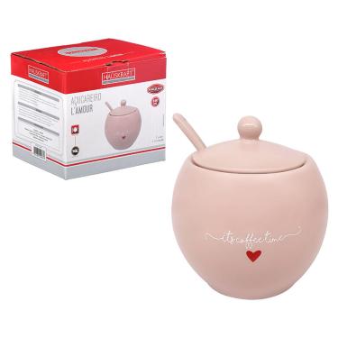 Imagem de Açucareiro Porcelana Lamour Hauskraft Rosa 350 ml
