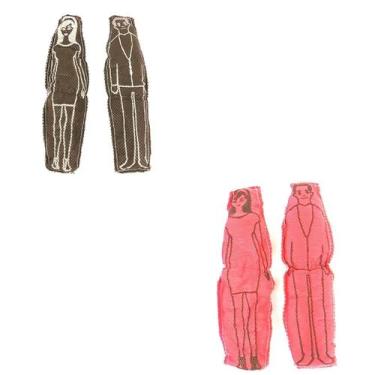 Imagem de Boneco de Pano Preto Vermelho Vodu Voodoo Umbanda Macumba Amor Casal R