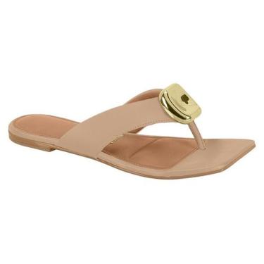 Imagem de Sandalia Rasteira Vizzano Com Detalhe Metálico No Cabedal Bege, Bege, 