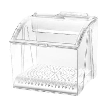 Imagem de DimyFew Caixa de armazenamento para alimentos, abertura frontal, organizador de confeitaria, recipiente para pão, organizador de lanches para padarias, lojas