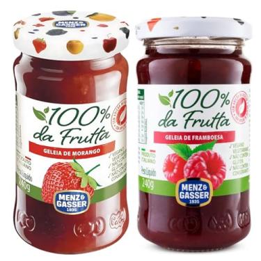 Imagem de Geleia ITALIANA Morango e Framboesa MENZ & GASSER 240g Sem Açúcar Adicionado 100% Fruta - 2 Unidades