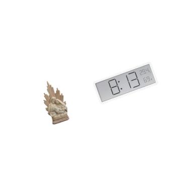 Imagem de YIJU Escultura Católica Clássica de Resina com Grande Display Digital de Temperatura E Umidade para Decoração de Escritório, Mesa, Carro, Casa E Quarto