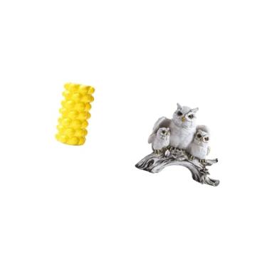 Imagem de Fenteer Vaso de Flores de Porcelana E Estatueta de, Ornamento de Mesa para Sala de Estar, Mesa de Escritório, Escultura de Animal Moderna, Decoração de