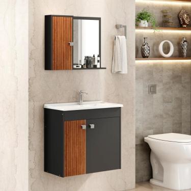 Imagem de Conjunto Banheiro Munique II com Gabinete, Espelheira e Cuba