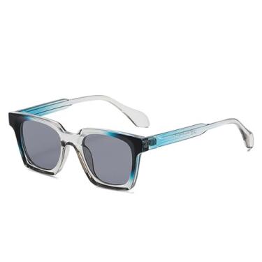 Imagem de Óculos de Sol Bicolor Feminino UV400 Masculino para Esportes ao Ar Livre, Corrida e Ciclismo, Cinza, Azul e Cinza Claro
