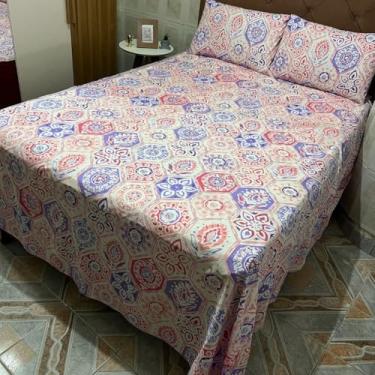 Imagem de Jogo Lençol Casal Padrão 3pçs Box 120 Fios Toque Aveludado(8-casal)